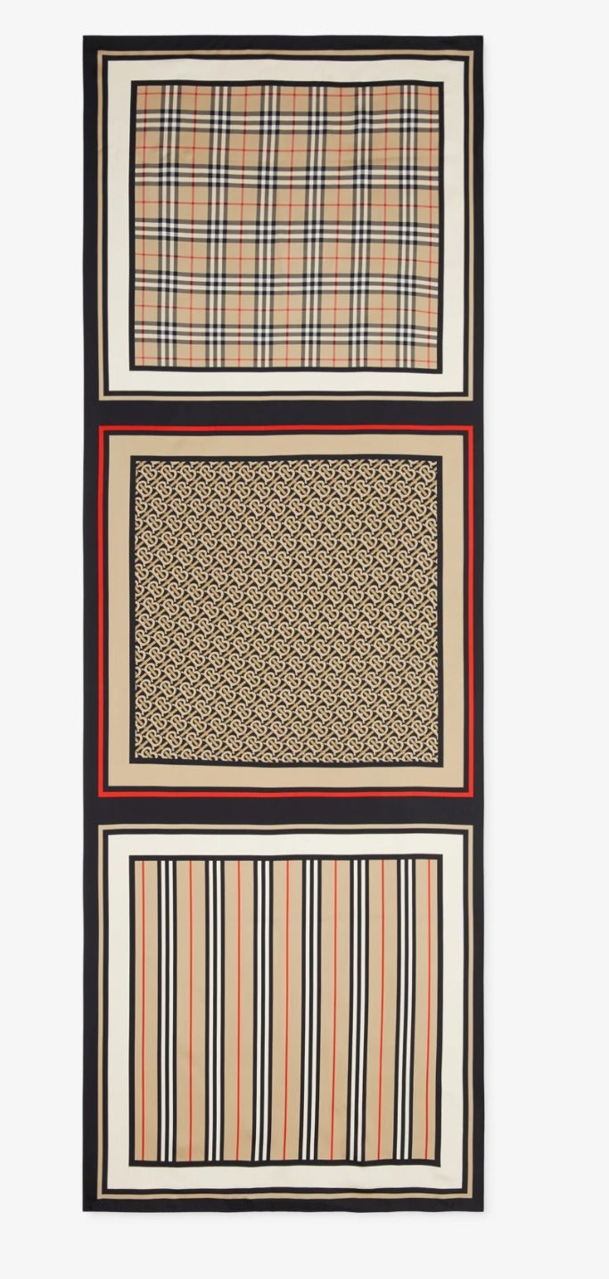 BURBERRY MONTAGE PRINT SILK SCARF