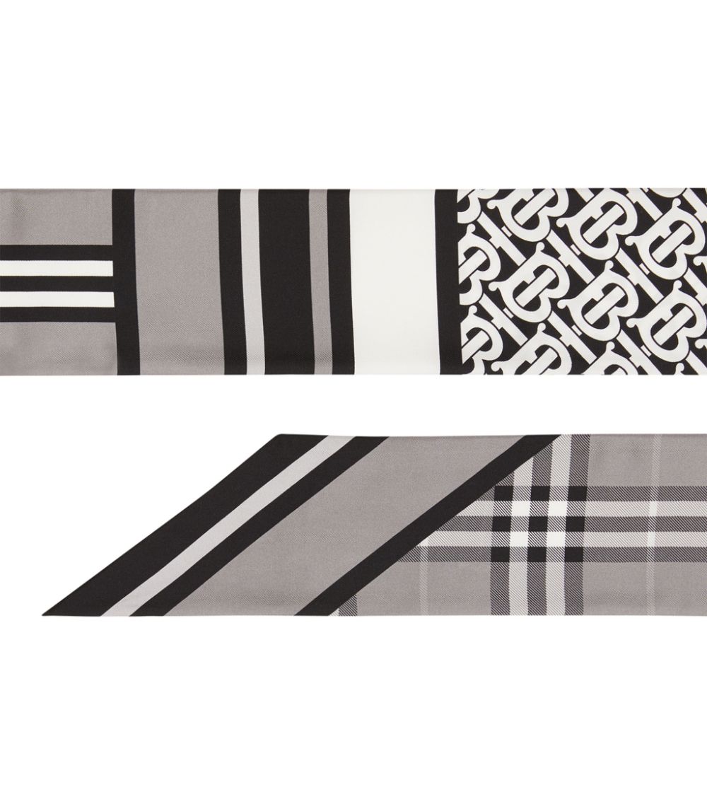 BURBERRY MONTAGE PRINT SKINNY SILK SCARF