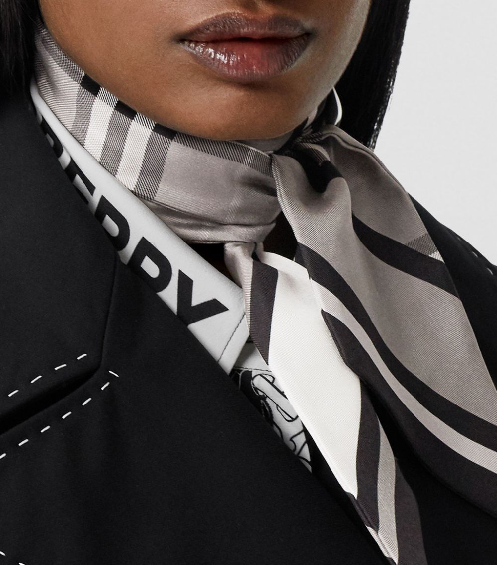 BURBERRY MONTAGE PRINT SKINNY SILK SCARF