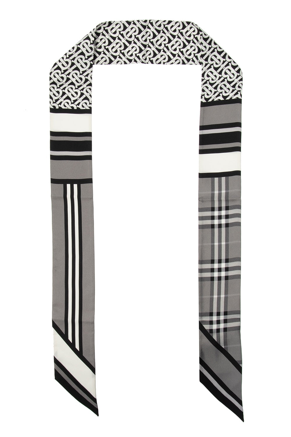 BURBERRY MONTAGE PRINT SKINNY SILK SCARF