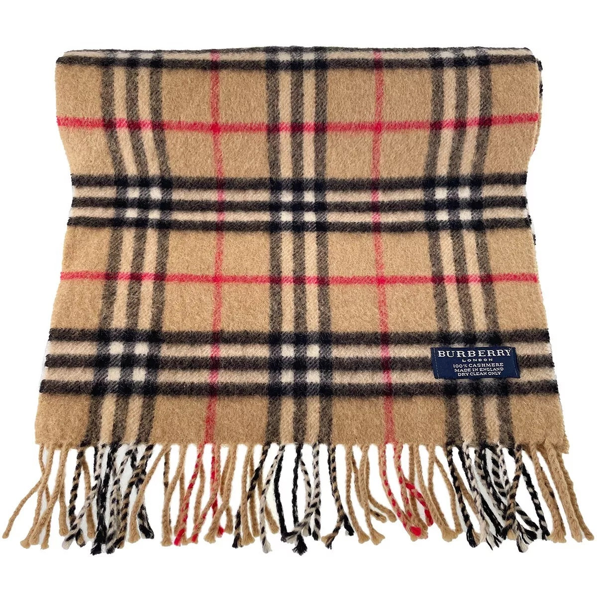 BURBERRY NOVA CHECK FRINGE CASHMERE SCARF