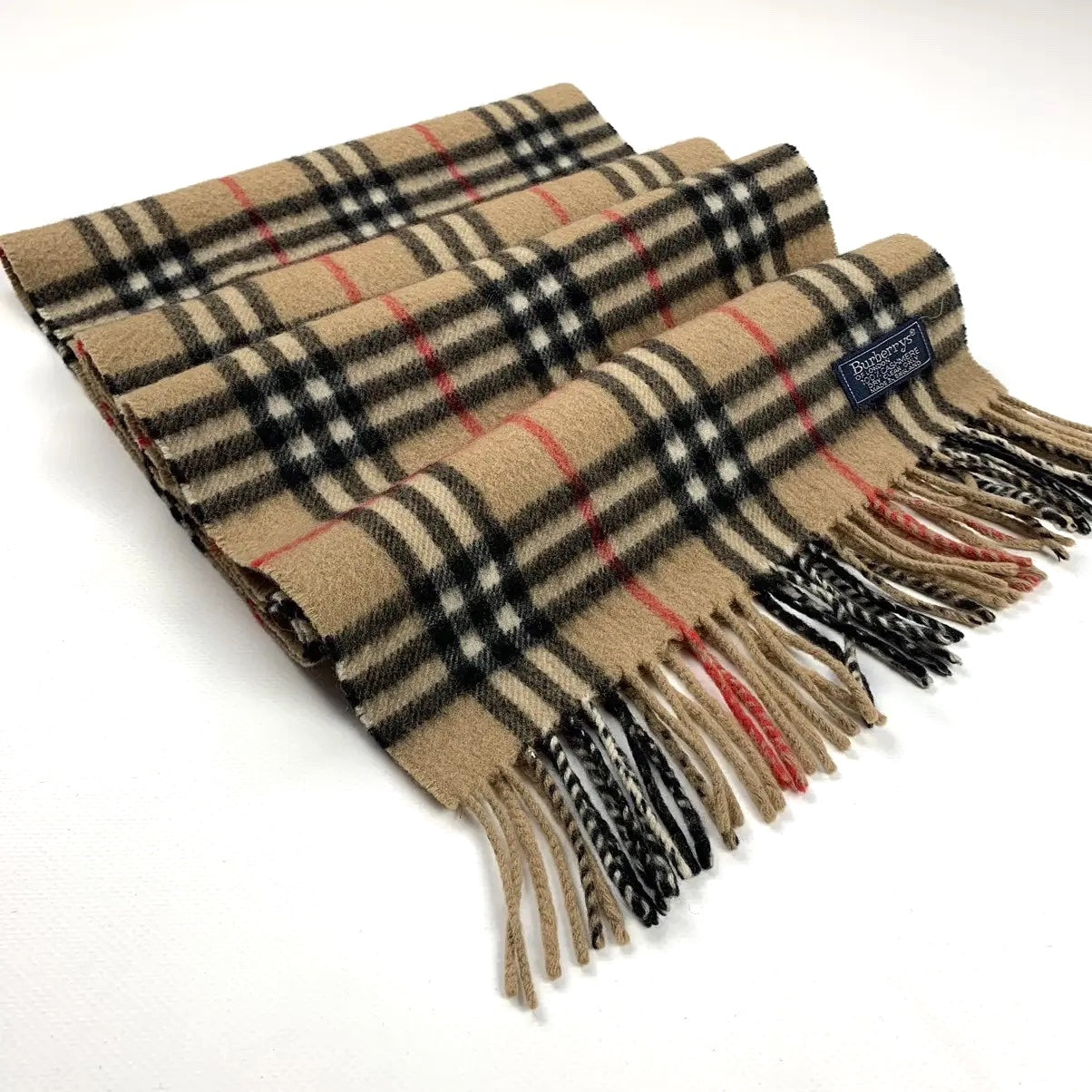 BURBERRY NOVA CHECK FRINGE CASHMERE SCARF