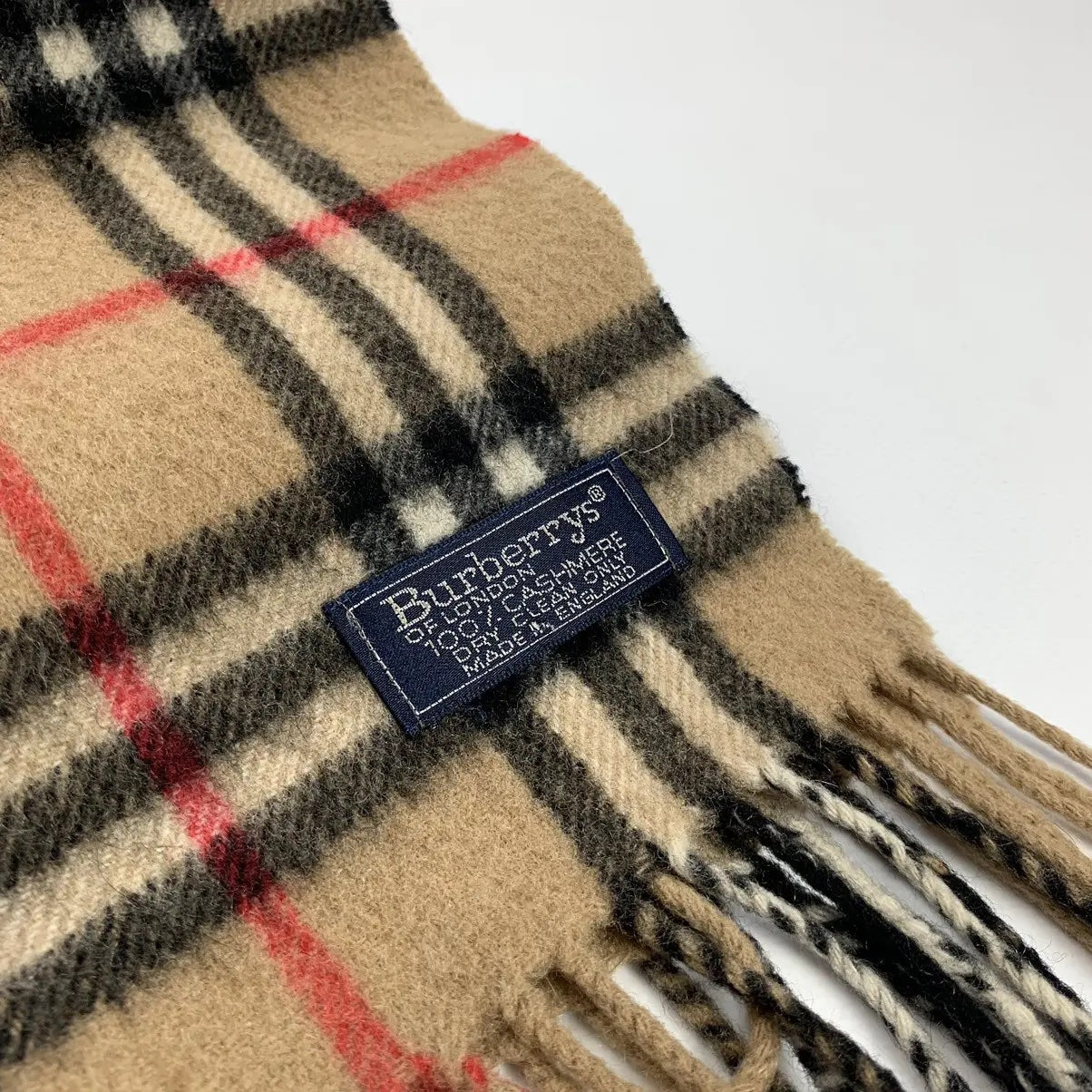 BURBERRY NOVA CHECK FRINGE CASHMERE SCARF