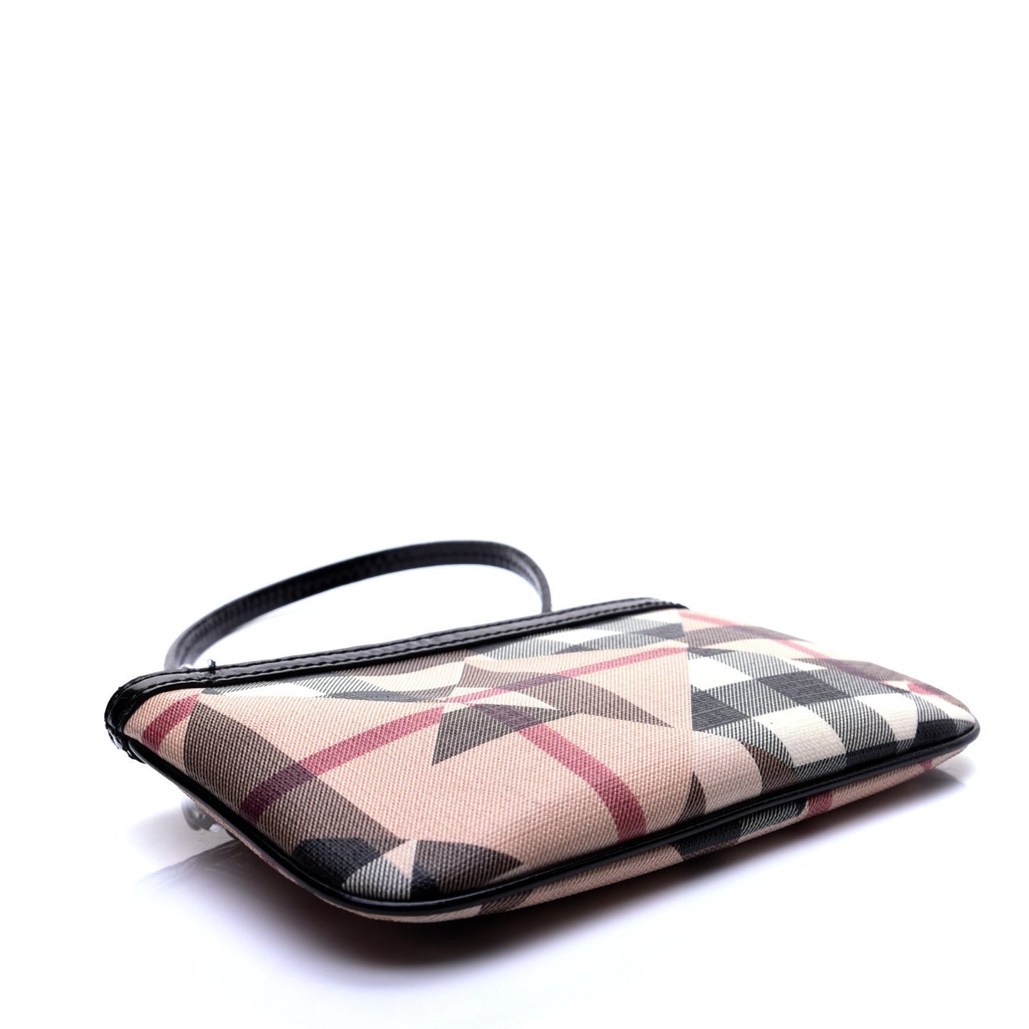 BURBERRY PATCHWORK CHECK PATENT WRISTLET