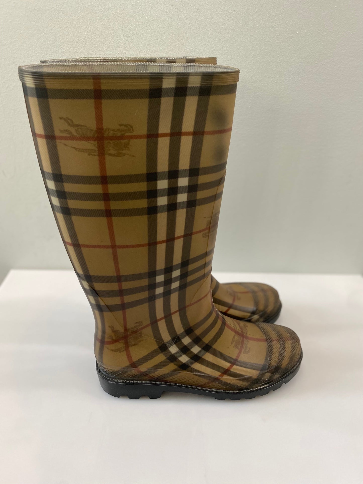 BURBERRY HAYMARKET CHECK RAIN BOOTS