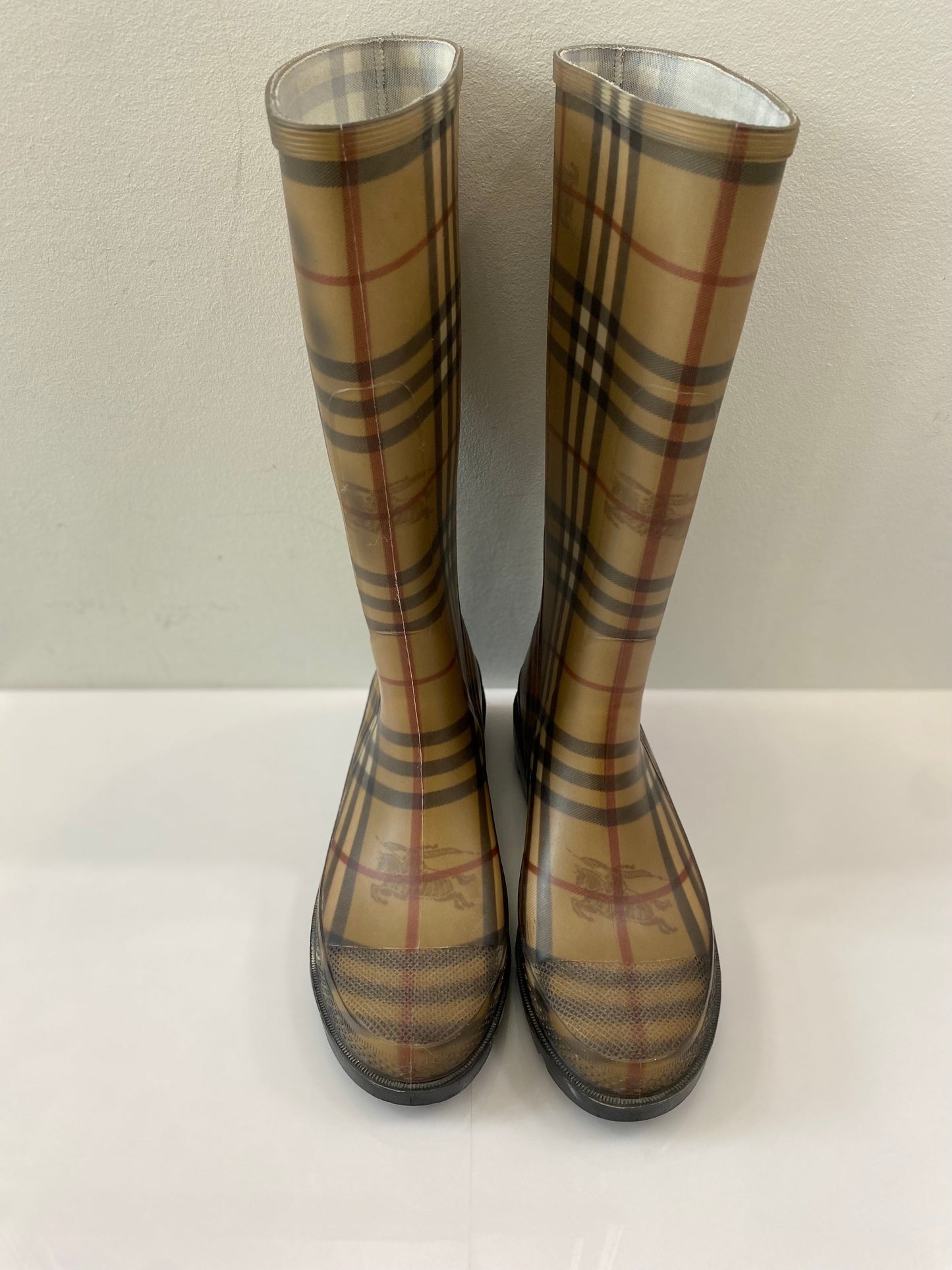 BURBERRY HAYMARKET CHECK RAIN BOOTS