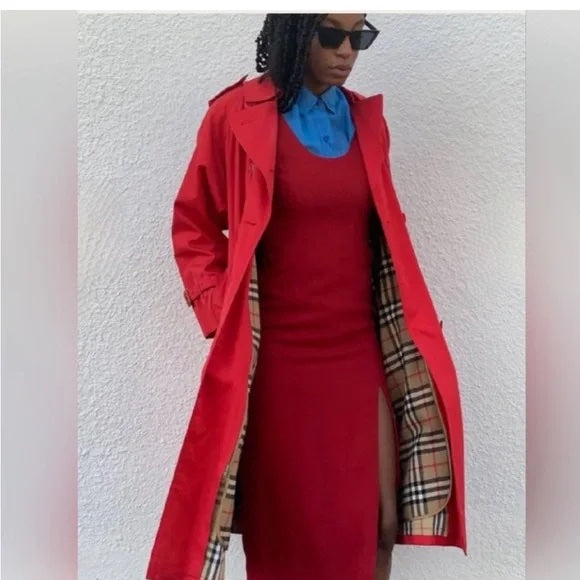 BURBERRY RARE NOVA CHECK TRENCH COAT