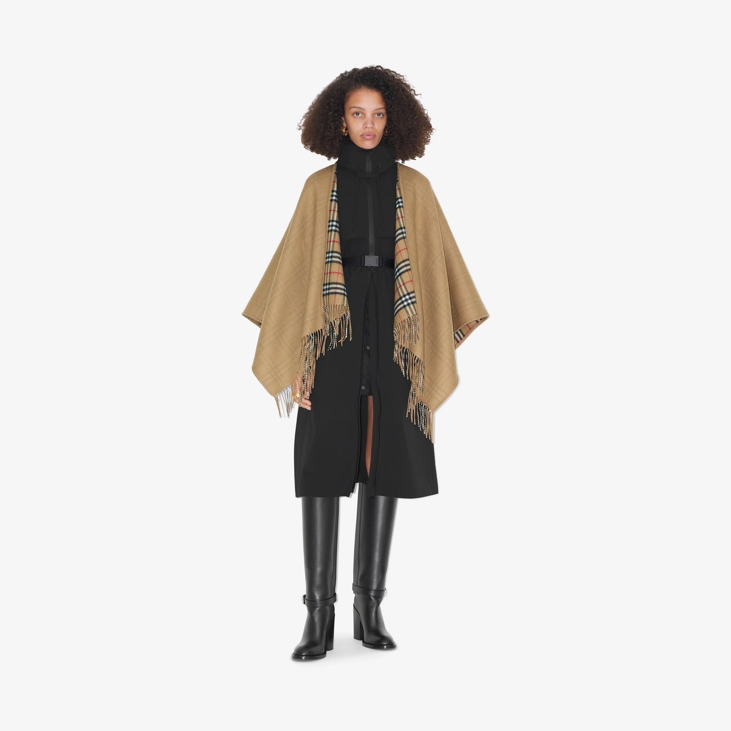 BURBERRY REVERSIBLE HOUSE CHECK WOOL CAPE
