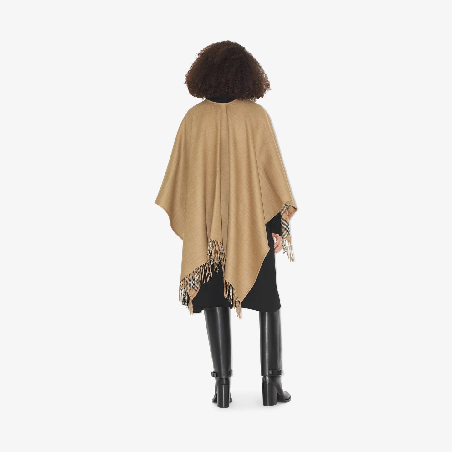 BURBERRY REVERSIBLE HOUSE CHECK WOOL CAPE