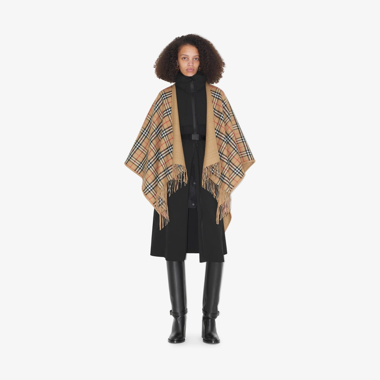 BURBERRY REVERSIBLE HOUSE CHECK WOOL CAPE