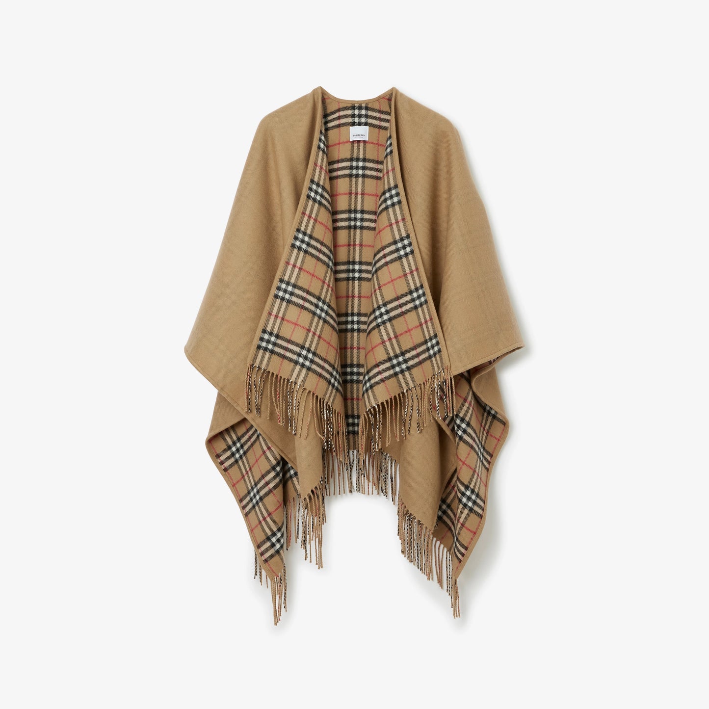 BURBERRY REVERSIBLE HOUSE CHECK WOOL CAPE
