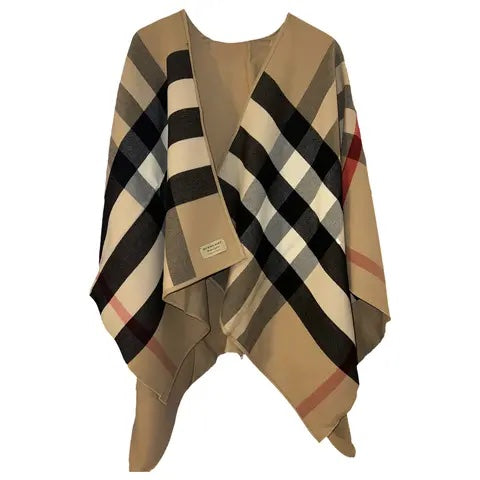 BURBERRY REVERSIBLE MERINO WOOL CAPE