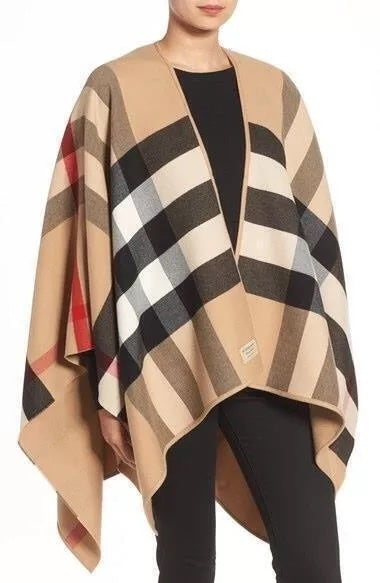 BURBERRY REVERSIBLE MERINO WOOL CAPE