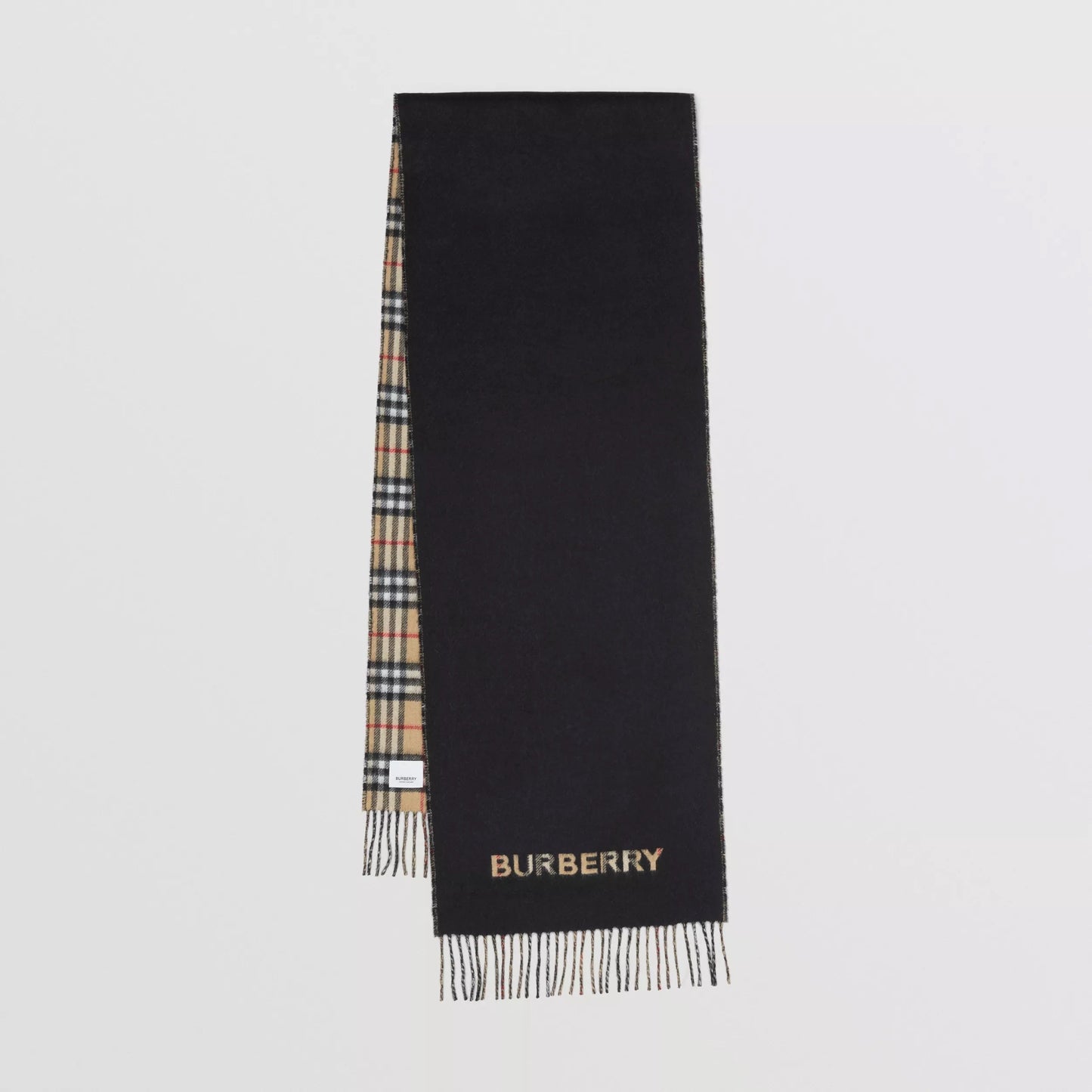 BURBERRY REVERSIBLE VINTAGE CHECK CASHMERE SCARF