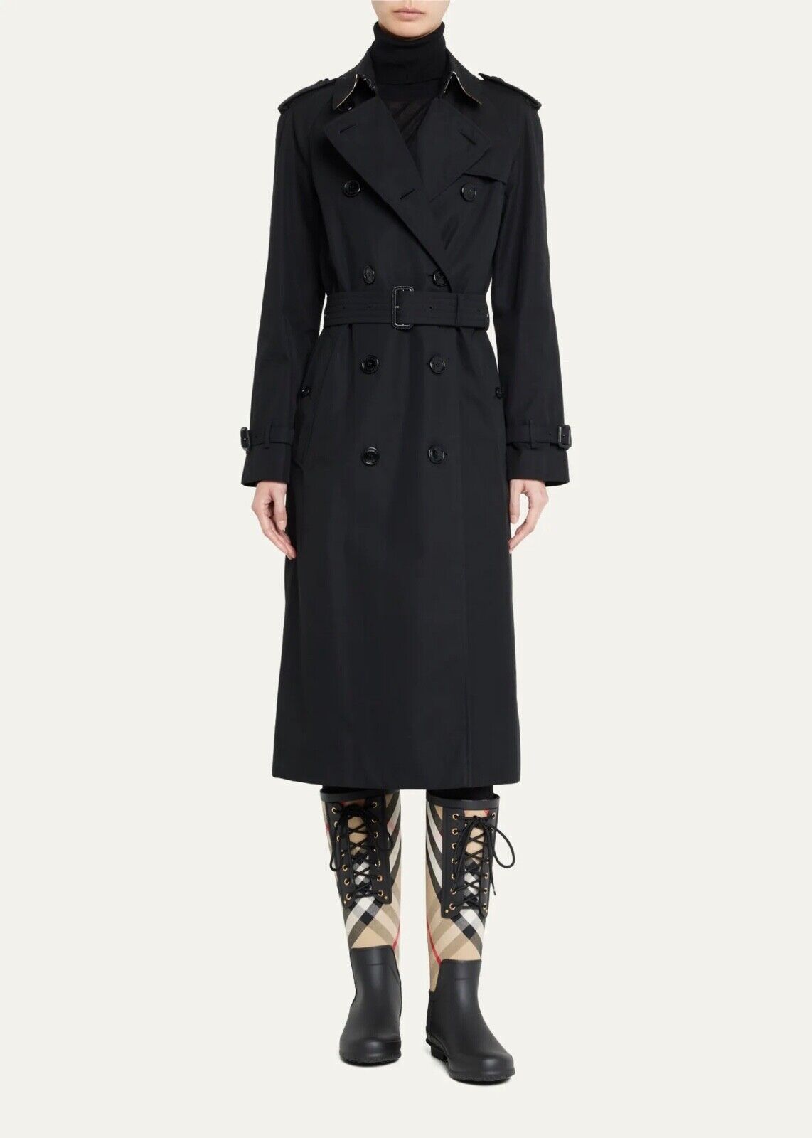 BURBERRY SIMEON HOUSE CHECK LACE UP RAIN BOOTS