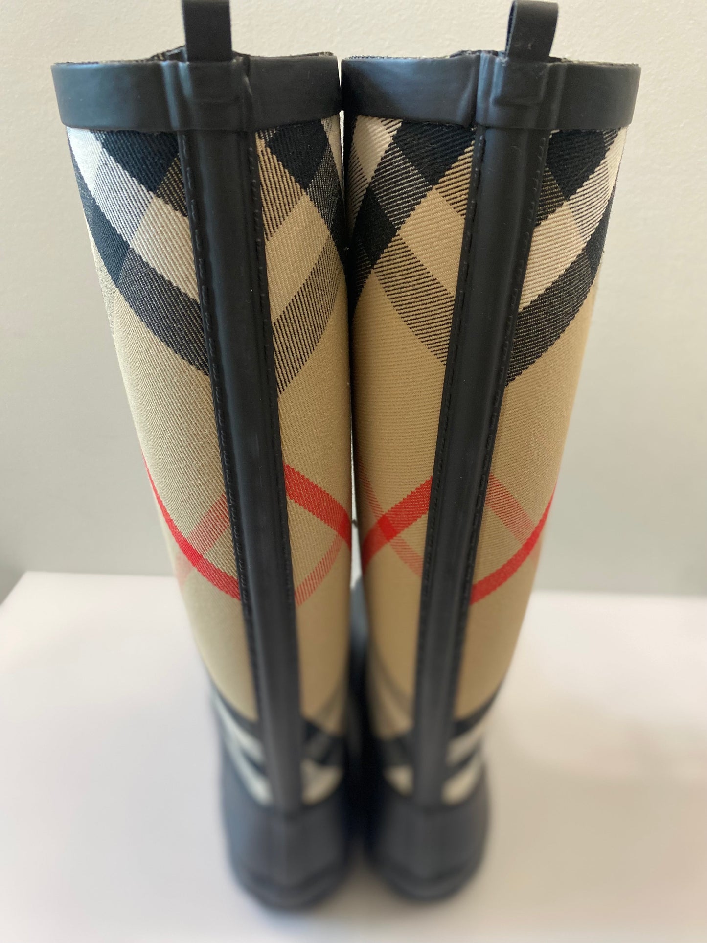 BURBERRY SIMEON HOUSE CHECK LACE UP RAIN BOOTS