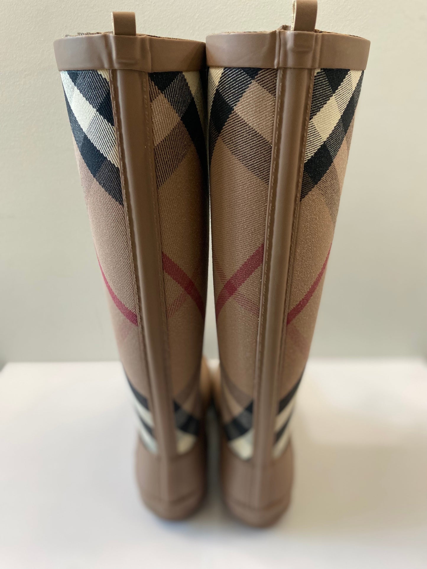 BURBERRY SIMEON HOUSE CHECK LACE UP RAIN BOOTS