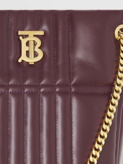 BURBERRY QUILTED CHECK LAMBSKIN LEATHER MEDIUM LOLA BUCKET BAG