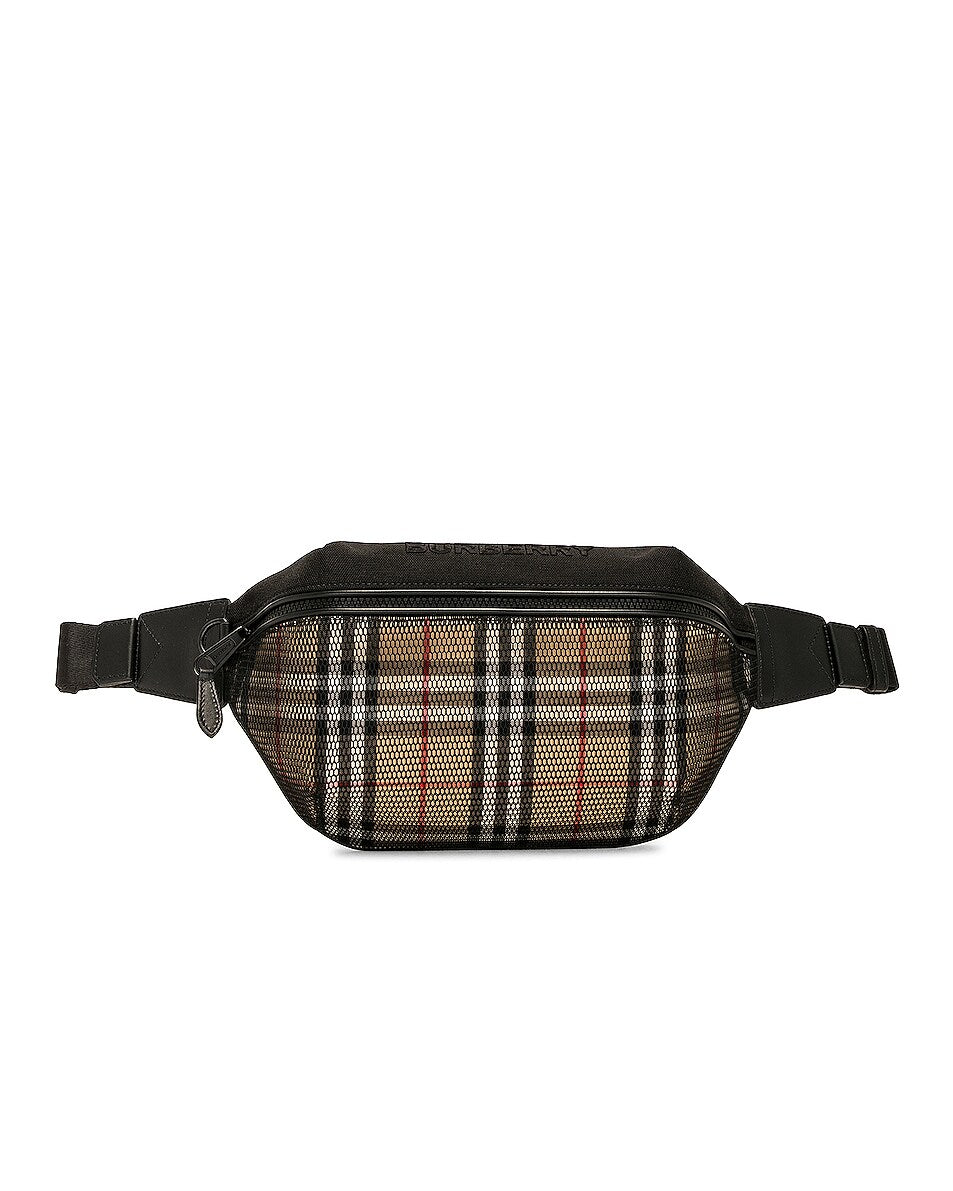 BURBERRY SONNY MESH HOUSE CHECK BELT BAG