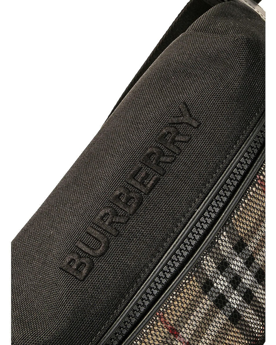 BURBERRY SONNY MESH HOUSE CHECK BELT BAG