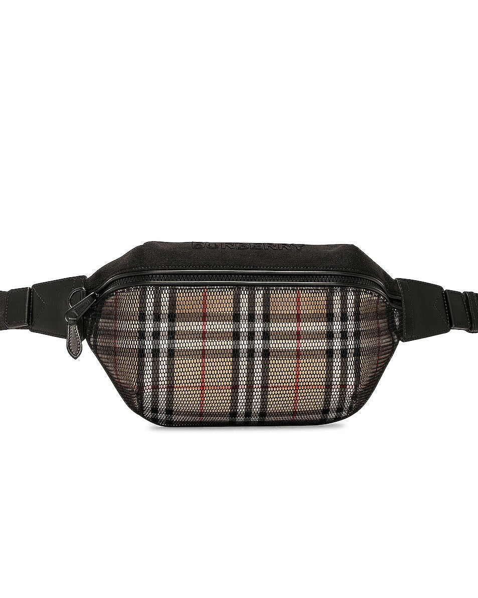 BURBERRY SONNY MESH HOUSE CHECK BELT BAG