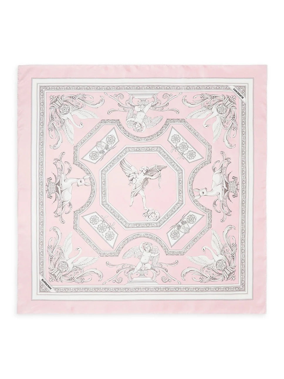 BURBERRY STATUE PRINT SILK SQUARE SCARF