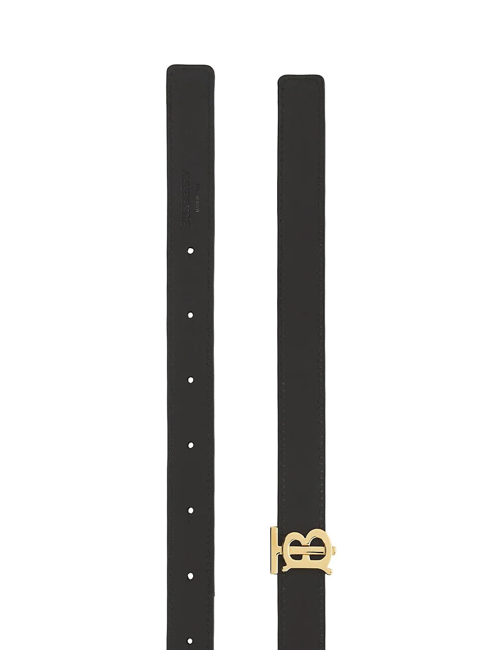 BURBERRY TB REVERSIBLE CHECK & LEATHER BELT