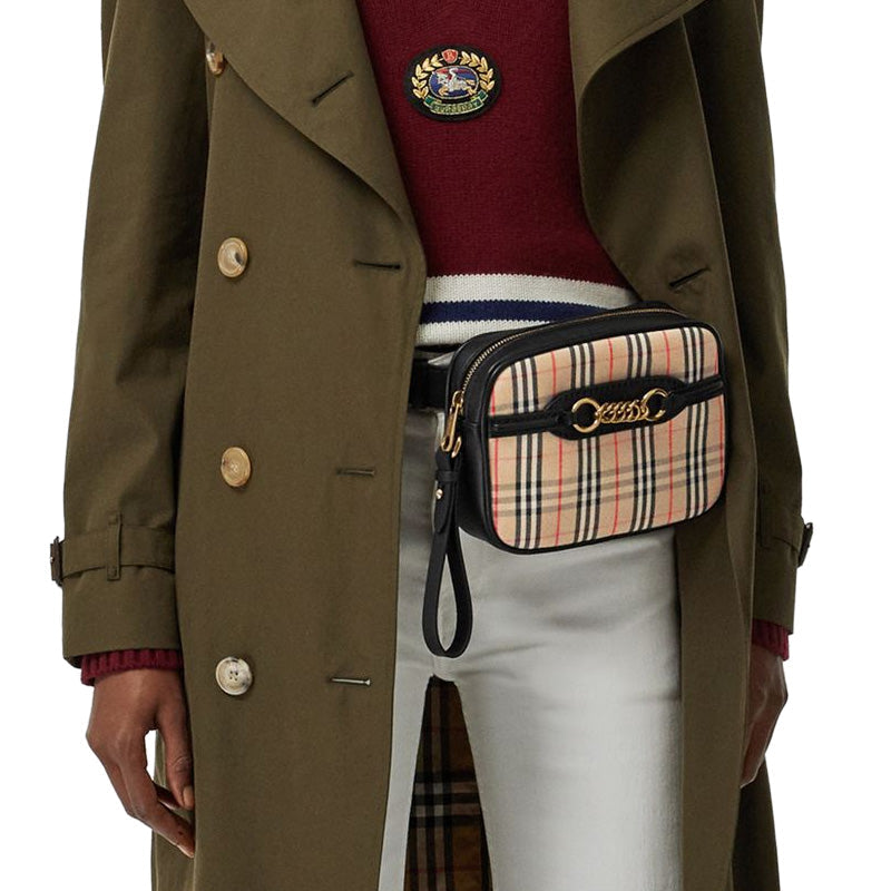 BURBERRY THE 1983 KNIGHT CHECK LINK BUM BAG WRISTLET