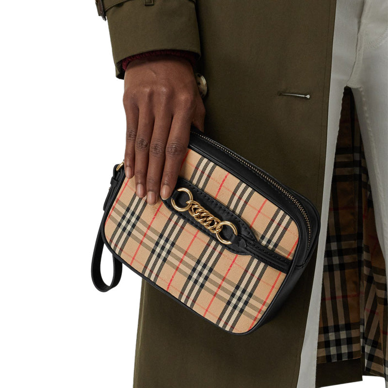 BURBERRY THE 1983 KNIGHT CHECK LINK BUM BAG WRISTLET