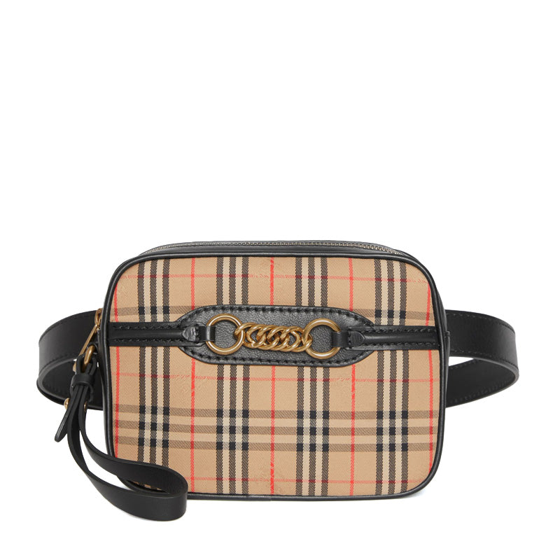 BURBERRY THE 1983 KNIGHT CHECK LINK BUM BAG WRISTLET