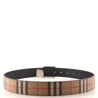 BURBERRY VINTAGE CHECK LEATHER BELT