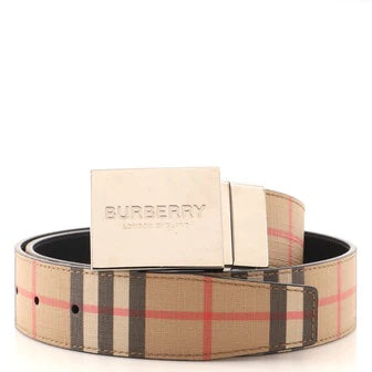BURBERRY VINTAGE CHECK LEATHER BELT