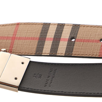 BURBERRY VINTAGE CHECK LEATHER BELT