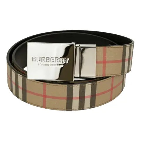 BURBERRY VINTAGE CHECK LEATHER BELT