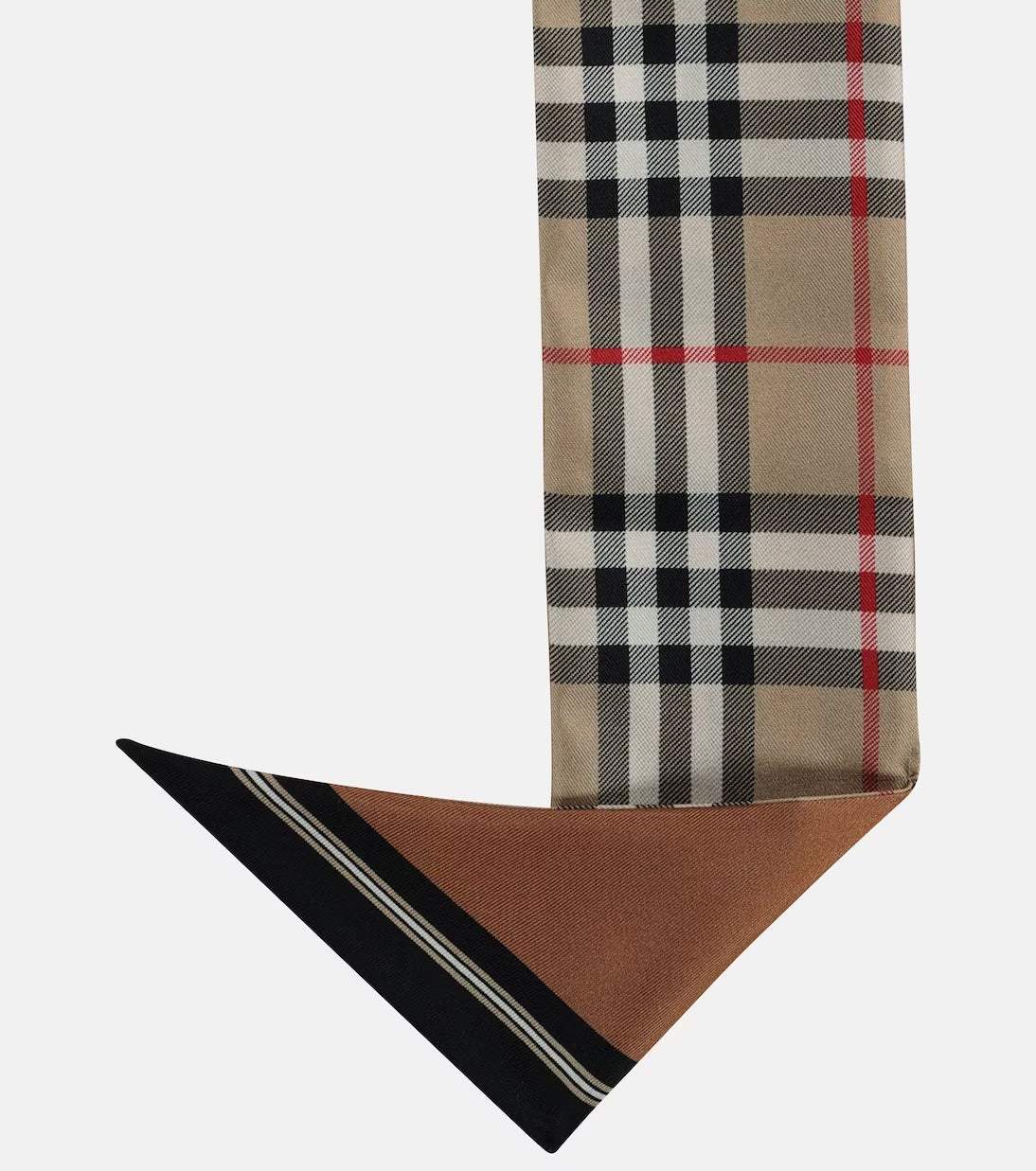 BURBERRY VINTAGE CHECK LOGO SILK SKINNY SCARF