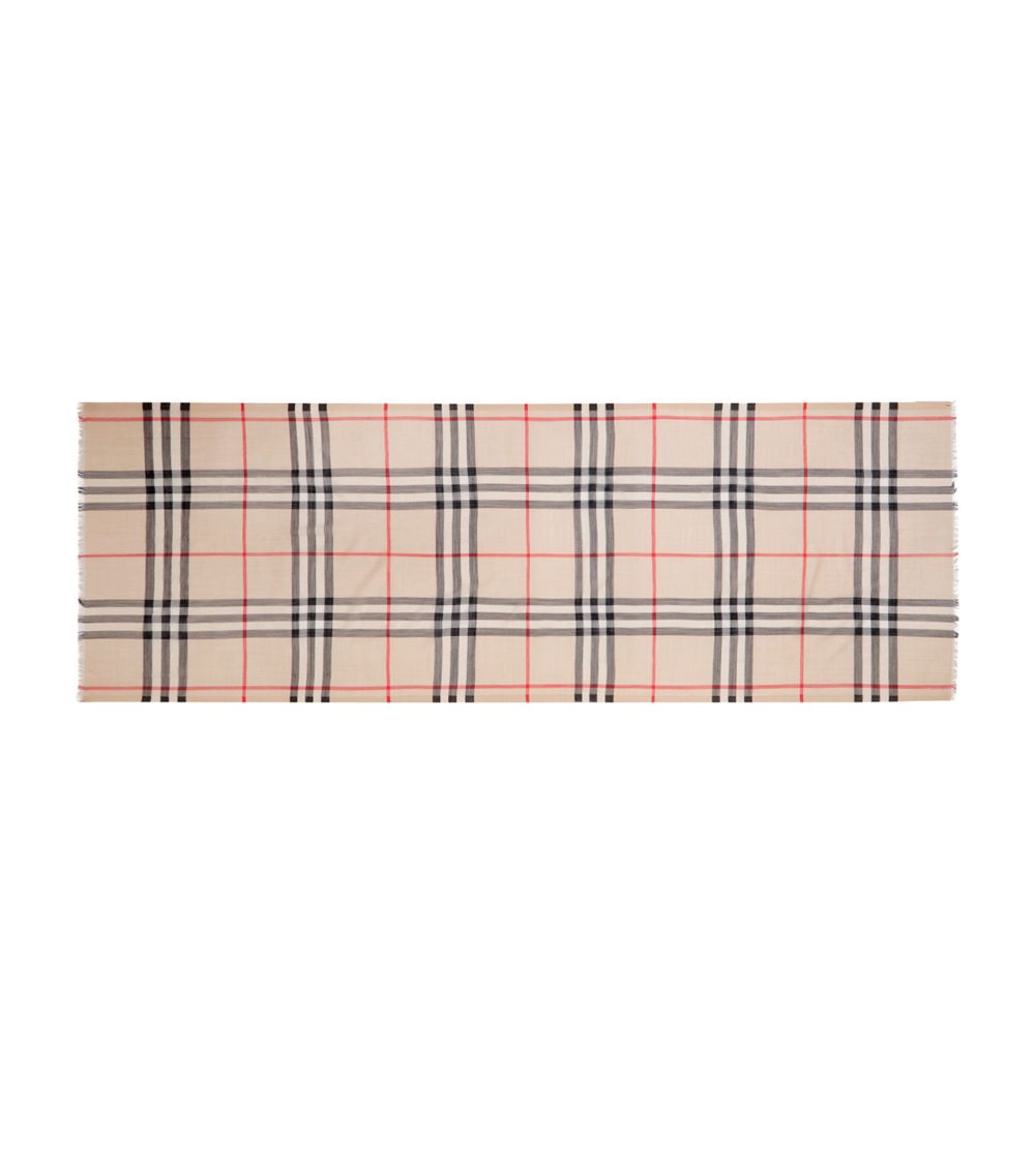BURBERRY VINTAGE CHECK WOOL SILK BLEND SCARF
