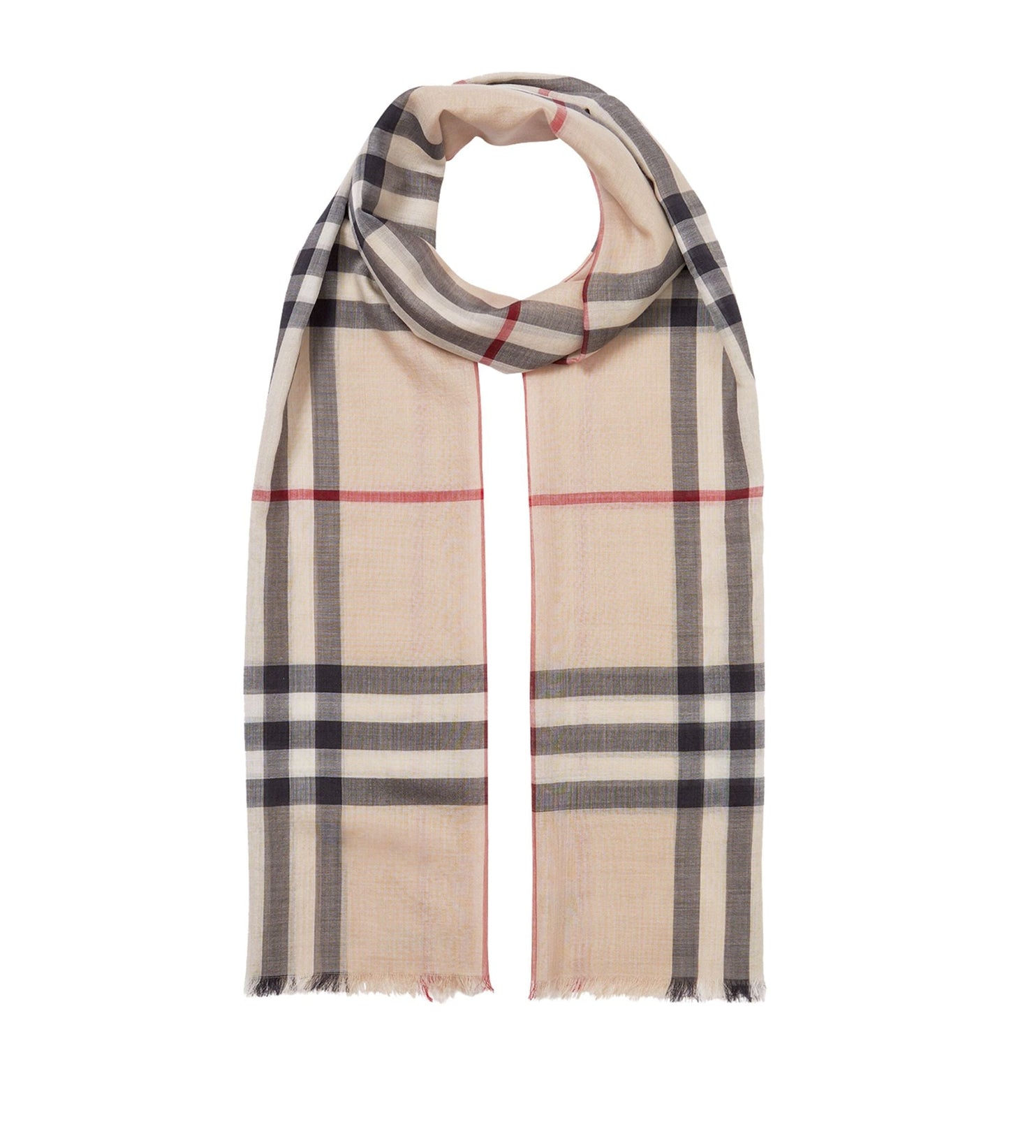 BURBERRY VINTAGE CHECK WOOL SILK BLEND SCARF