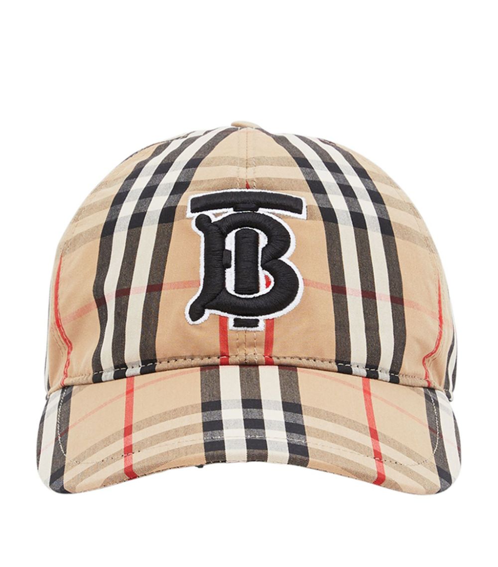 BURBERRY VINTAGE CHECK TB MONOGRAM BASEBALL CAP