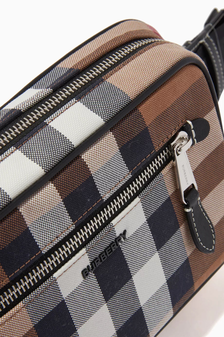 BURBERRY WEST CHECK CANVAS BELT BAG IN BIRCH BROWN