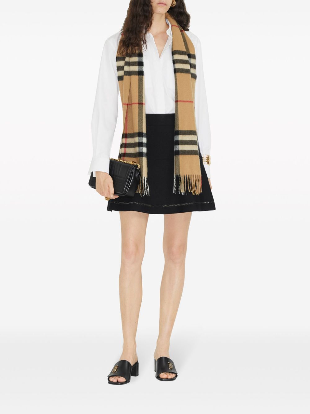 BURBERRY WIDE CHECK CASHMERE SCARF