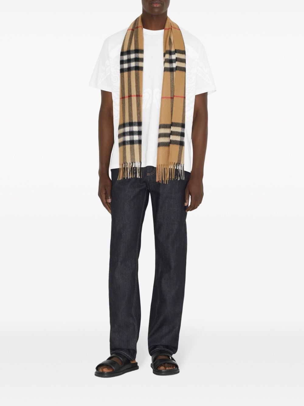BURBERRY WIDE CHECK CASHMERE SCARF
