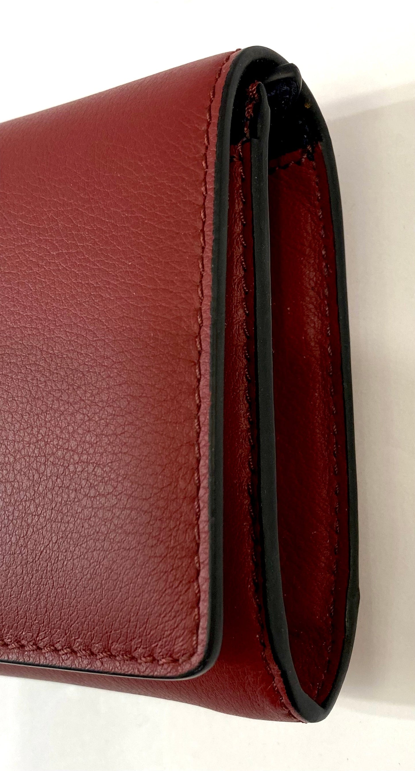 BURBERRY EQUESTRIAN KNIGHT EMBOSSED CALFSKIN LEATHER LONG WALLET