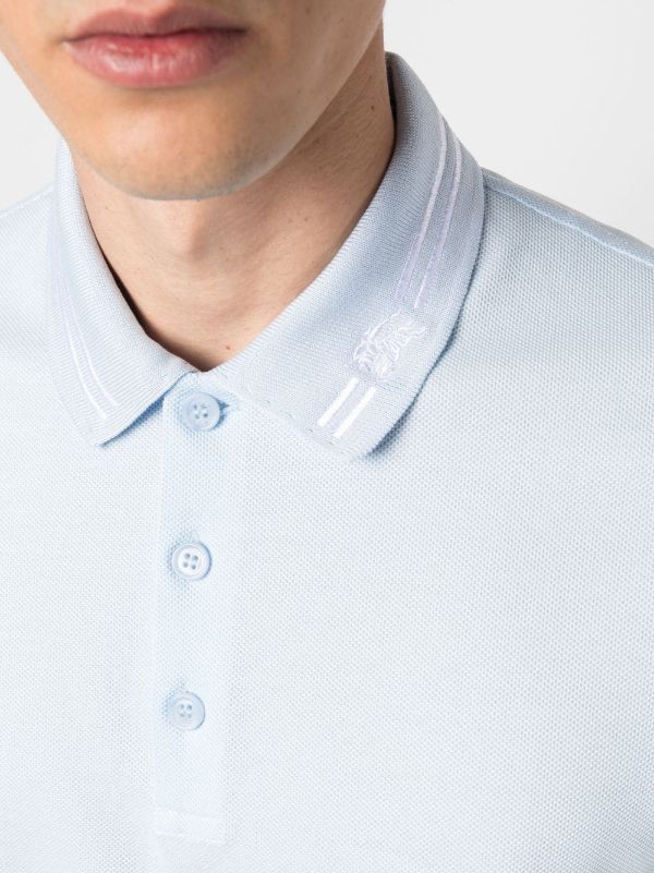 BURBERRY LOGO EMBROIDERED COLLAR POLO SHIRT