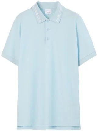 BURBERRY LOGO EMBROIDERED COLLAR POLO SHIRT