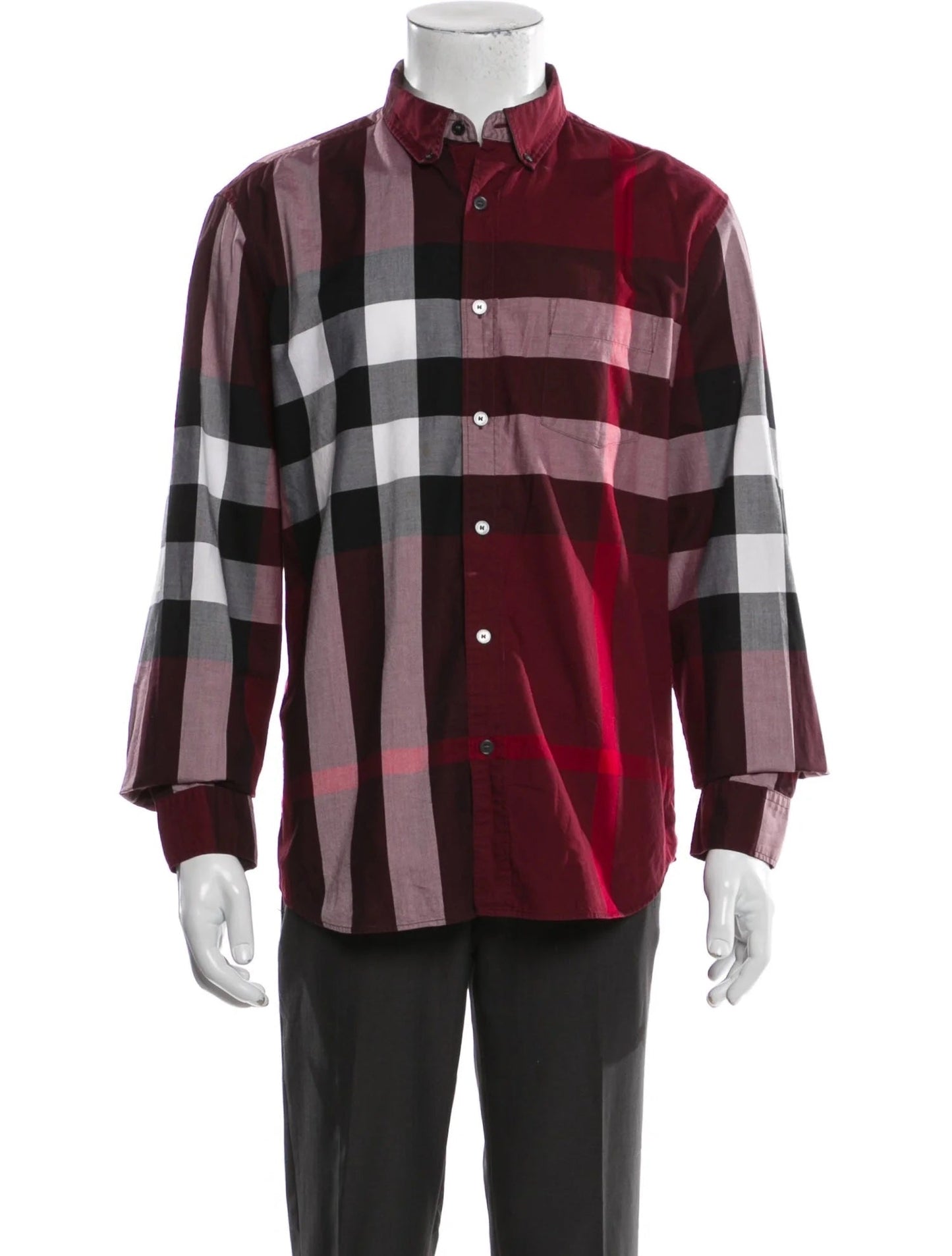 BURBERRY BRIT PLAID BUTTON DOWN SHIRT