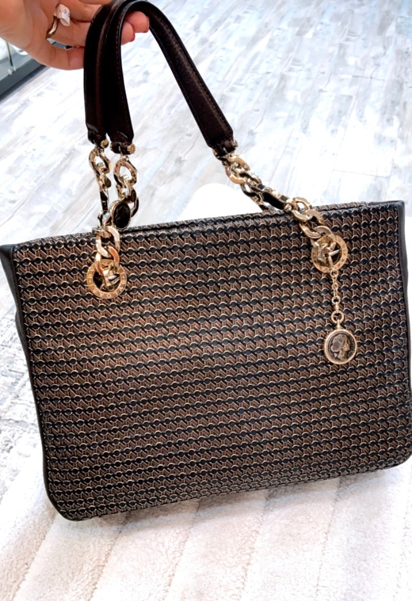 BVLGARI MONETE LEATHER TOTE BAG