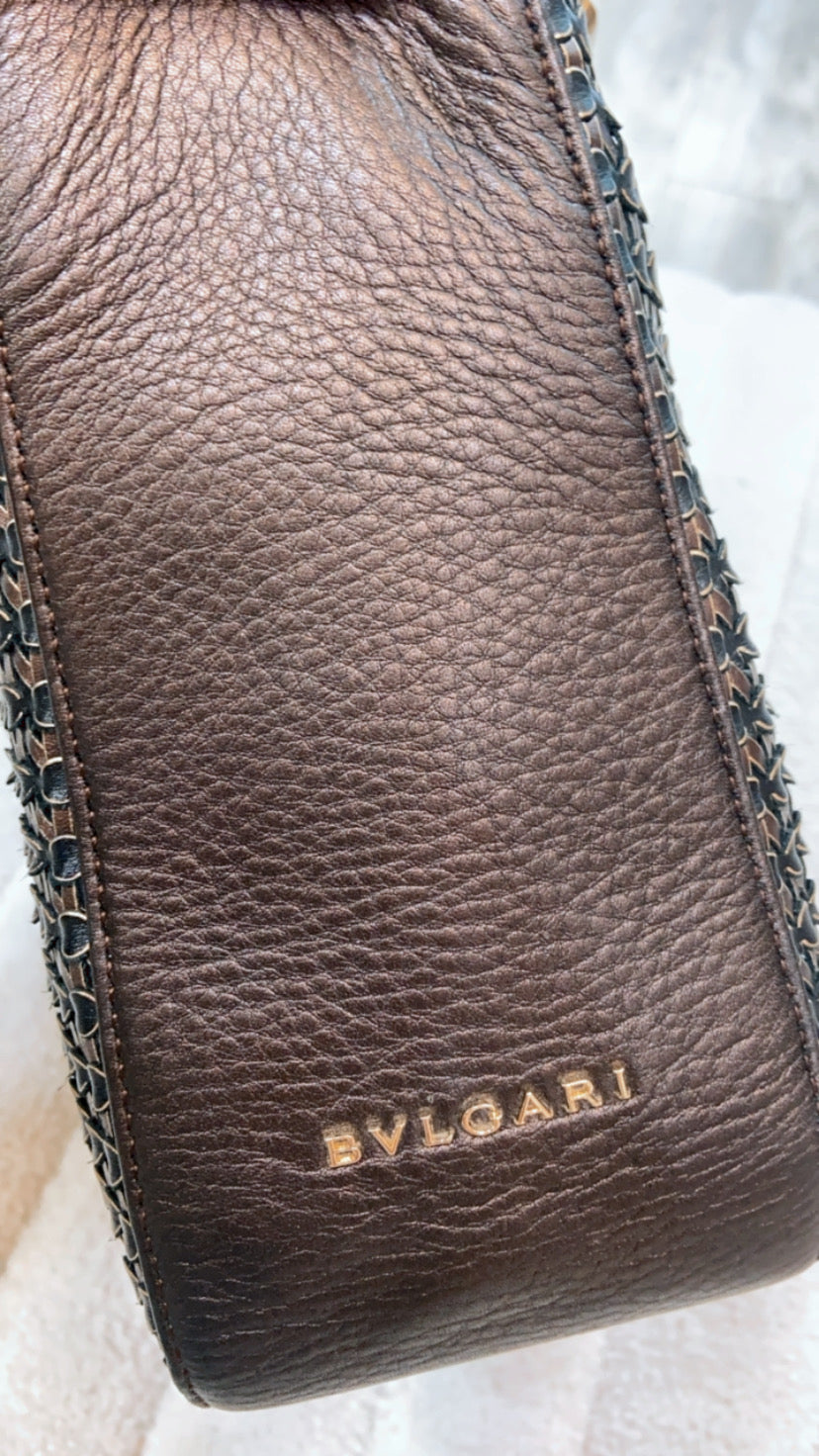 BVLGARI MONETE LEATHER TOTE BAG
