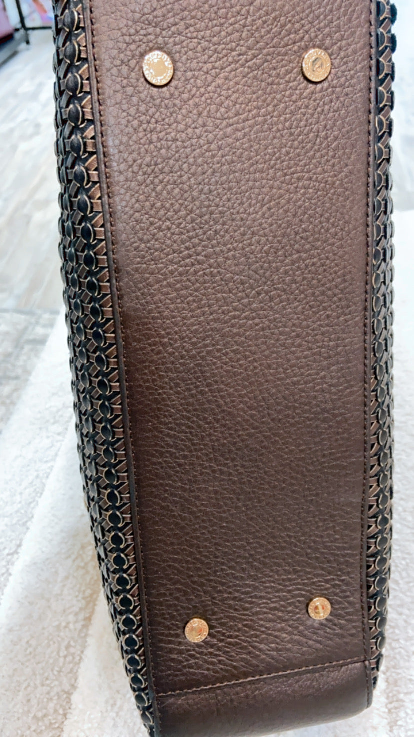 BVLGARI MONETE LEATHER TOTE BAG