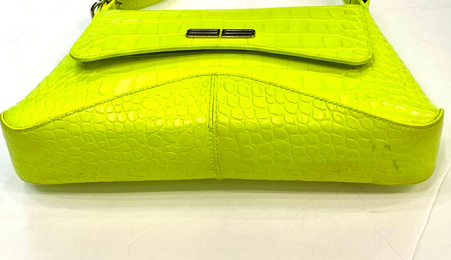 BALENCIAGA CROC EMBOSSED CALFSKIN MEDIUM XX FLAP BAG