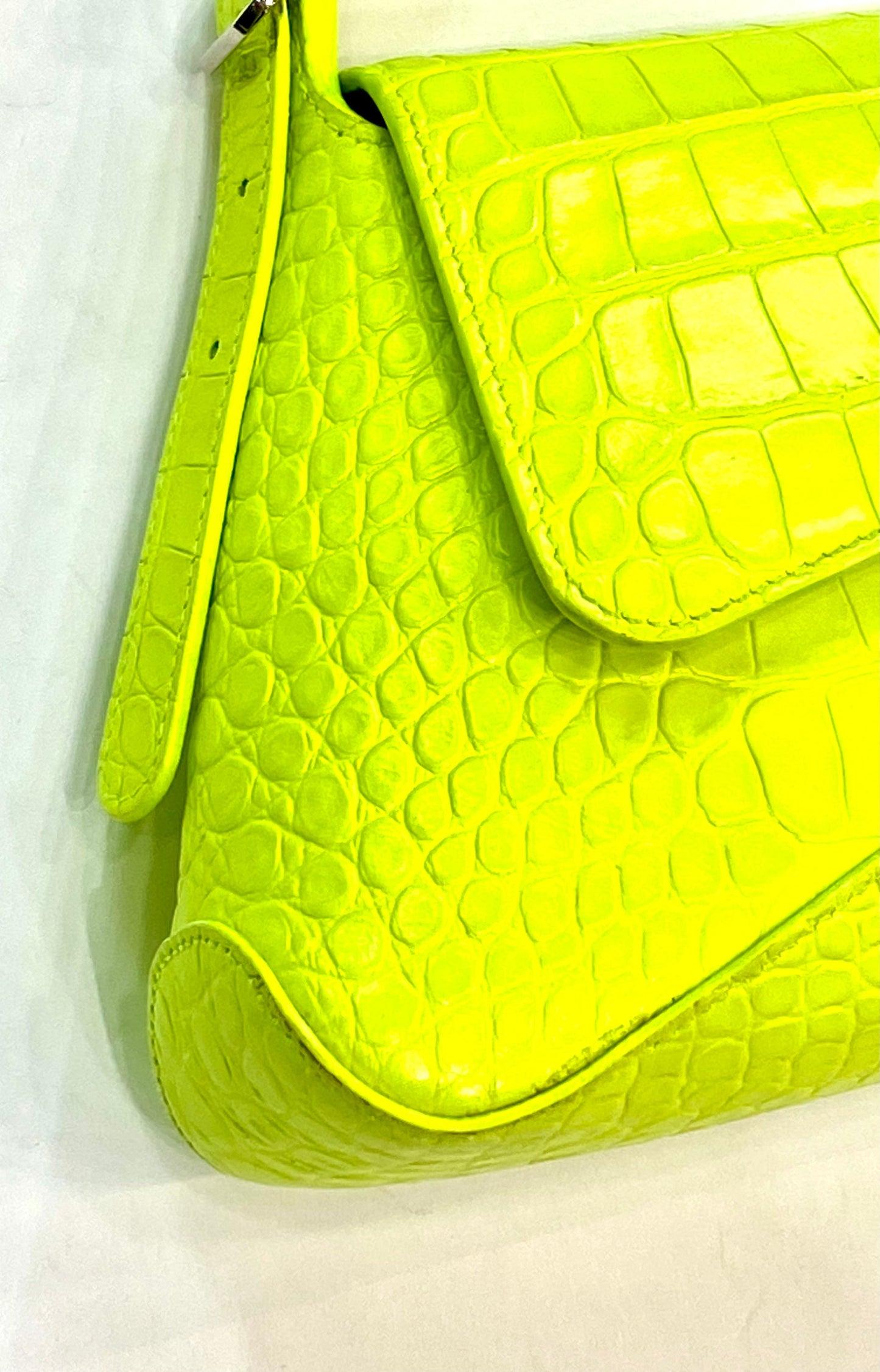 BALENCIAGA CROC EMBOSSED CALFSKIN MEDIUM XX FLAP BAG